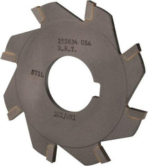 Made in USA - 3" Diam x 1/8" Blade Thickness x 1" Arbor Hole Diam, 8 Tooth Slitting and Slotting Saw - Arbor Connection, Right Hand, Uncoated, Carbide-Tipped, Contains Keyway - Apex Tool & Supply