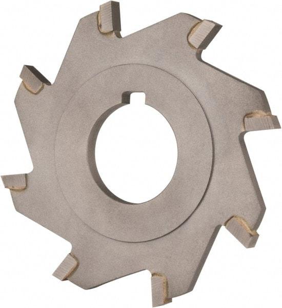 Made in USA - 3" Diam x 3/16" Blade Thickness x 1" Arbor Hole Diam, 8 Tooth Slitting and Slotting Saw - Arbor Connection, Right Hand, Uncoated, Carbide-Tipped, Contains Keyway - Apex Tool & Supply