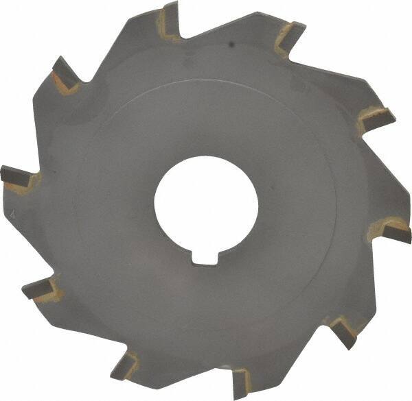 Made in USA - 4" Diam x 1/8" Blade Thickness x 1" Arbor Hole Diam, 10 Tooth Slitting and Slotting Saw - Arbor Connection, Right Hand, Uncoated, Carbide-Tipped, Contains Keyway - Apex Tool & Supply