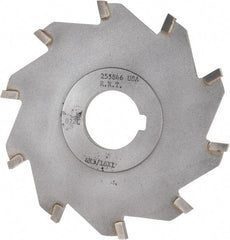 Made in USA - 4" Diam x 3/16" Blade Thickness x 1" Arbor Hole Diam, 10 Tooth Slitting and Slotting Saw - Arbor Connection, Right Hand, Uncoated, Carbide-Tipped, Contains Keyway - Apex Tool & Supply
