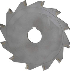 Made in USA - 5" Diam x 3/32" Blade Thickness x 1" Arbor Hole Diam, 12 Tooth Slitting and Slotting Saw - Arbor Connection, Right Hand, Uncoated, Carbide-Tipped, Contains Keyway - Apex Tool & Supply