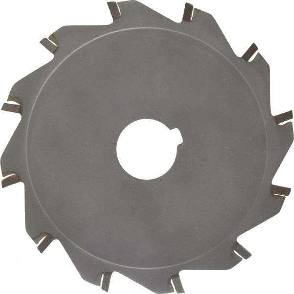 Made in USA - 5" Diam x 1/8" Blade Thickness x 1" Arbor Hole Diam, 12 Tooth Slitting and Slotting Saw - Arbor Connection, Right Hand, Uncoated, Carbide-Tipped, Contains Keyway - Apex Tool & Supply