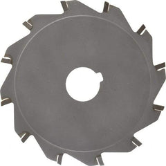 Made in USA - 5" Diam x 1/8" Blade Thickness x 1" Arbor Hole Diam, 12 Tooth Slitting and Slotting Saw - Arbor Connection, Right Hand, Uncoated, Carbide-Tipped, Contains Keyway - Apex Tool & Supply
