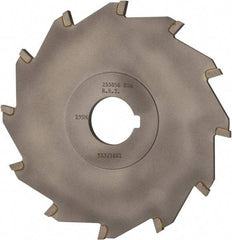 Made in USA - 5" Diam x 3/16" Blade Thickness x 1" Arbor Hole Diam, 12 Tooth Slitting and Slotting Saw - Arbor Connection, Right Hand, Uncoated, Carbide-Tipped, Contains Keyway - Apex Tool & Supply