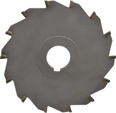 Made in USA - 6" Diam x 1/4" Blade Thickness x 1-1/4" Arbor Hole Diam, 14 Tooth Slitting and Slotting Saw - Arbor Connection, Right Hand, Uncoated, Carbide-Tipped, Contains Keyway - Apex Tool & Supply