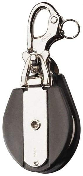 Ronstan - 2, 200 Lbs. Load Limit, Side Release Snatch Block - Single Sheave, 2-1/2 Inch Outside Diameter, Fibrous Rope, 1/2 Inch Diameter, Stainless Steel 316, Stainless Finish - Apex Tool & Supply