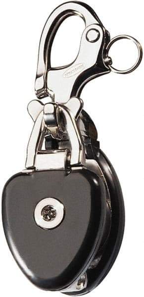 Ronstan - 3, 310 Lbs. Load Limit, Side Release Snatch Block - Single Sheave, 2 Inch Outside Diameter, Fibrous Rope, 5/8 Inch Diameter, Stainless Steel 316, Stainless Finish - Apex Tool & Supply