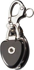 Ronstan - 3, 310 Lbs. Load Limit, Side Release Snatch Block - Single Sheave, 2 Inch Outside Diameter, Fibrous Rope, 5/8 Inch Diameter, Stainless Steel 316, Stainless Finish - Apex Tool & Supply