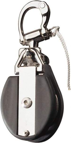 Ronstan - 6, 610 Lbs. Load Limit, Side Release Snatch Block - Single Sheave, 3-1/4 Inch Outside Diameter, Fibrous Rope, 3/4 Inch Diameter, Stainless Steel 316, Stainless Finish - Apex Tool & Supply