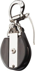 Ronstan - 6, 610 Lbs. Load Limit, Side Release Snatch Block - Single Sheave, 3-1/4 Inch Outside Diameter, Fibrous Rope, 3/4 Inch Diameter, Stainless Steel 316, Stainless Finish - Apex Tool & Supply