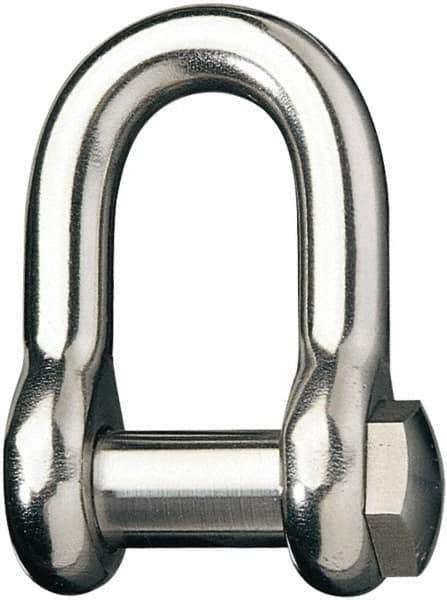 Ronstan - 5/8" Nominal Chain Size, 12.125 Ton Stainless Steel Screw D Shackle - 5/8" Diam, 5/8" Pin Diam, 1-27/32" High Inside Jaw, 1" Inside Width, 3/4" Max Body Thickness - Apex Tool & Supply