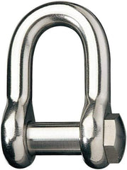 Ronstan - 5/8" Nominal Chain Size, 12.125 Ton Stainless Steel Screw D Shackle - 5/8" Diam, 5/8" Pin Diam, 1-27/32" High Inside Jaw, 1" Inside Width, 3/4" Max Body Thickness - Apex Tool & Supply