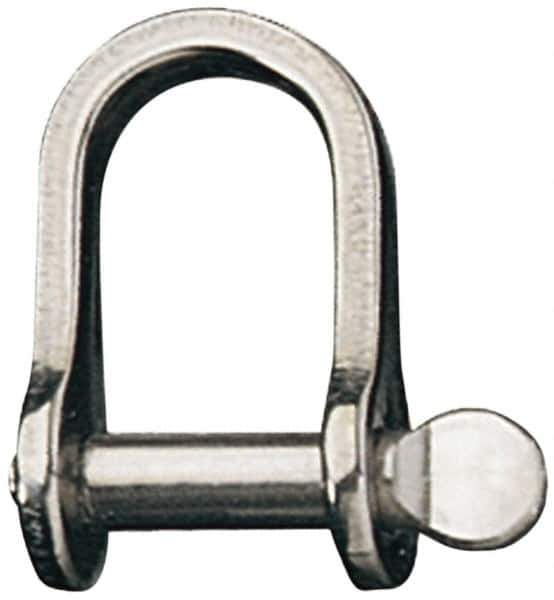 Ronstan - 5/16" Nominal Chain Size, 2.8 Ton Stainless Steel Screw D Shackle - 5/16" Diam, 5/16" Pin Diam, 1-5/32" High Inside Jaw, 5/8" Inside Width, 3/4" Max Body Thickness - Apex Tool & Supply
