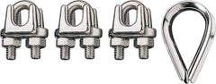 Ronstan - 1/4" Wire Rope Thimble Clip Kit - 316 Stainless Steel, Electropolished - Apex Tool & Supply