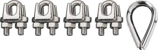 Ronstan - 3/4" Wire Rope Thimble Clip Kit - 316 Stainless Steel, Electropolished - Apex Tool & Supply