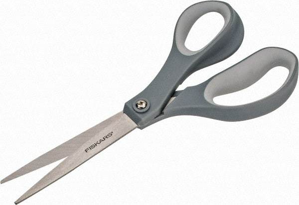 Fiskars - 3-7/64" LOC, 8-1/2" OAL Stainless Steel Scissors - Right Hand, Plastic Straight Handle, For Crafts - Apex Tool & Supply