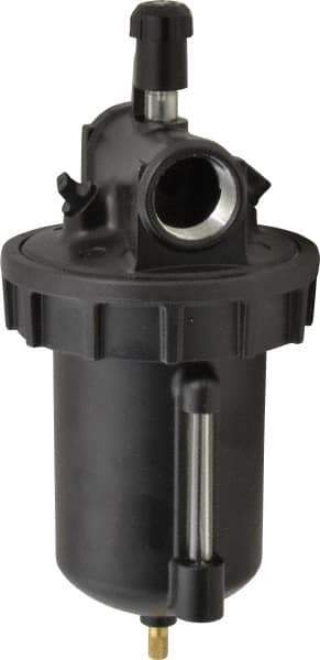 Parker - 1 NPT Port, 250 Max psi, Heavy-Duty Lubricator - Zinc Bowl with Sight Glass, Cast Aluminum Body, 350 CFM, 150°F Max, 4.97" Wide x 11.44" High - Apex Tool & Supply