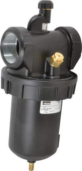 Parker - 1-1/2 NPT Port, 250 Max psi, Heavy-Duty Lubricator - Zinc Bowl with Sight Glass, Cast Aluminum Body, 400 CFM, 150°F Max, 4.97" Wide x 11.03" High - Apex Tool & Supply