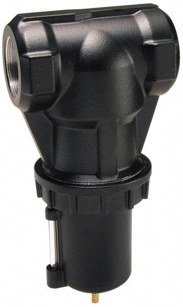 Parker - 2" Port, 4.9" High x 6.3" Wide Heavy Duty Filter with Zinc Bowl, Automatic Drain - 1,200 SCFM, 250 Max psi, 150°F Max Temp, 16 oz Bowl Capacity - Apex Tool & Supply