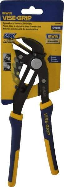 Irwin - 10" OAL, 2-1/4" Jaw Length, Groovelock Pliers - Smooth Jaw, Smooth Head, ProTouch Handles - Apex Tool & Supply