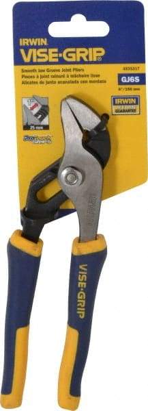 Irwin - 6" OAL, 1" Jaw Length, Groove Joint Pliers - Smooth Jaw, Smooth Head, ProTouch Handles - Apex Tool & Supply