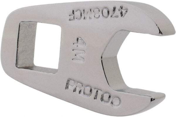 Proto - 8mm 1/4" Drive Chrome Crowfoot Wrench - 21/32" Head Diam x 0.218" Head Thickness, 0.98" OAL - Apex Tool & Supply