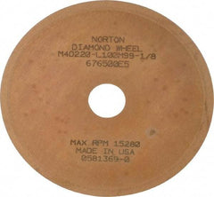 Norton - 3" Diam x 1/2" Hole x 0.01" Thick, 220 Grit Surface Grinding Wheel - Diamond, Type 1A1, Very Fine Grade, Metal Bond - Apex Tool & Supply