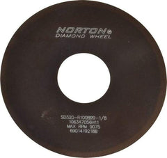 Norton - 4" Diam x 1-1/4" Hole x 0.02" Thick, 320 Grit Surface Grinding Wheel - Diamond, Type 1A1, Extra Fine Grade, Resinoid Bond - Apex Tool & Supply