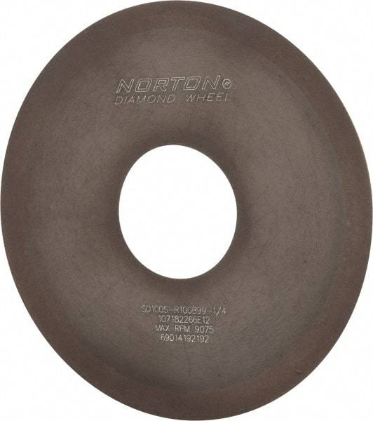 Norton - 4" Diam x 1-1/4" Hole x 1/32" Thick, 100 Grit Surface Grinding Wheel - Diamond, Type 1A1, Fine Grade, Resinoid Bond - Apex Tool & Supply