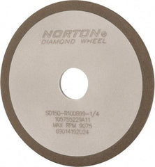 Norton - 4" Diam x 3/4" Hole x 1/8" Thick, 150 Grit Surface Grinding Wheel - Diamond, Type 1A1, Very Fine Grade, Resinoid Bond - Apex Tool & Supply