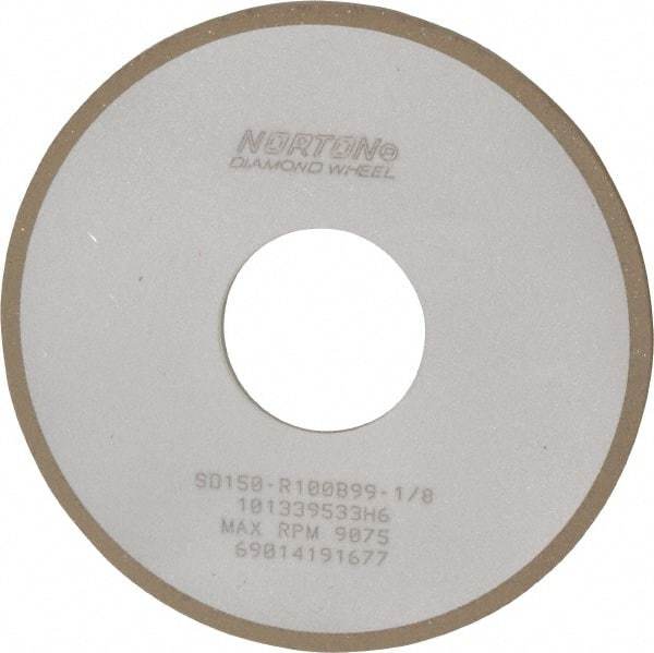 Norton - 4" Diam x 1-1/4" Hole x 1/8" Thick, 150 Grit Surface Grinding Wheel - Diamond, Type 1A1, Very Fine Grade, Resinoid Bond - Apex Tool & Supply