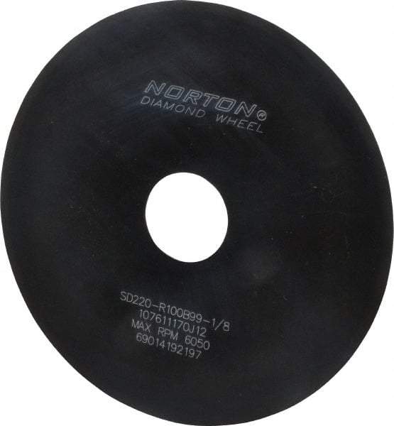 Norton - 6" Diam x 1-1/4" Hole x 1/32" Thick, 220 Grit Surface Grinding Wheel - Diamond, Type 1A1, Very Fine Grade, Resinoid Bond - Apex Tool & Supply