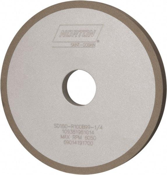 Norton - 6" Diam x 1-1/4" Hole x 1/2" Thick, 180 Grit Surface Grinding Wheel - Diamond, Type 1A1, Very Fine Grade, Resinoid Bond - Apex Tool & Supply