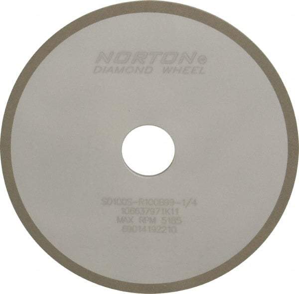 Norton - 7" Diam x 1-1/4" Hole x 1/4" Thick, 100 Grit Surface Grinding Wheel - Diamond, Type 1A1, Fine Grade, Resinoid Bond - Apex Tool & Supply