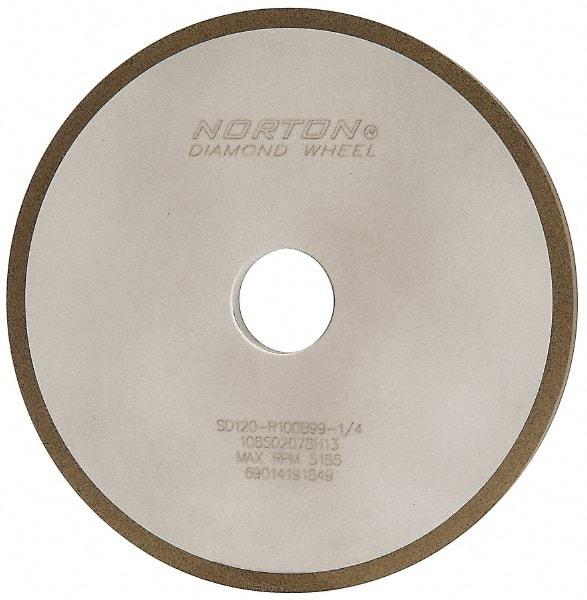 Norton - 7" Diam x 1-1/4" Hole x 3/8" Thick, 120 Grit Surface Grinding Wheel - Diamond, Type 1A1, Fine Grade, Resinoid Bond - Apex Tool & Supply