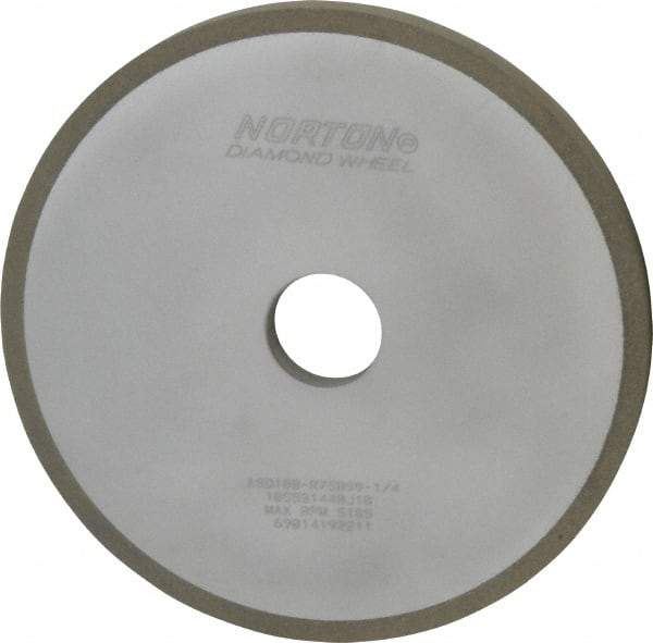 Norton - 7" Diam x 1-1/4" Hole x 1/2" Thick, 100 Grit Surface Grinding Wheel - Diamond, Type 1A1, Fine Grade, Resinoid Bond - Apex Tool & Supply