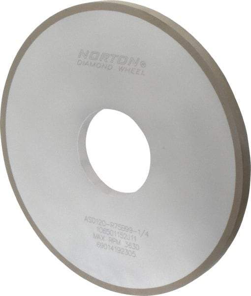 Norton - 10" Diam x 3" Hole x 1/2" Thick, 120 Grit Surface Grinding Wheel - Diamond, Type 1A1, Fine Grade, Resinoid Bond - Apex Tool & Supply