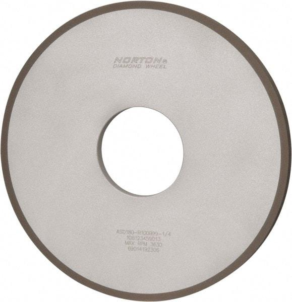 Norton - 10" Diam x 3" Hole x 1/2" Thick, 180 Grit Surface Grinding Wheel - Diamond, Type 1A1, Very Fine Grade, Resinoid Bond - Apex Tool & Supply