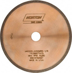 Norton - 4" Diam x 1/2" Hole, 220 Grit Surface Grinding Wheel - Diamond, Type 1A1R, Fine Grade - Apex Tool & Supply
