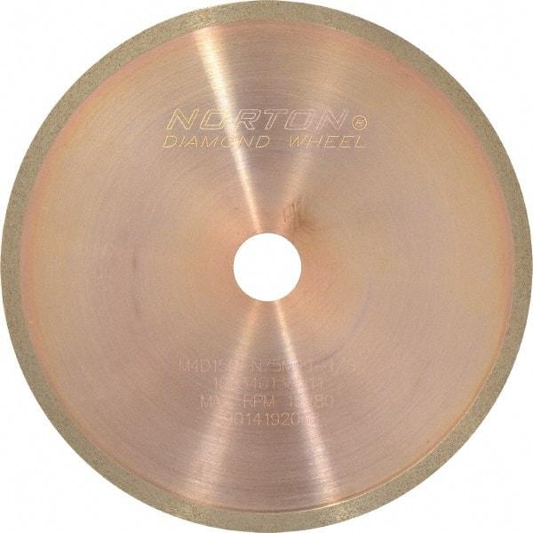 Norton - 4" Diam x 1/2" Hole, 150 Grit Surface Grinding Wheel - Diamond, Type 1A1R, Medium Grade - Apex Tool & Supply