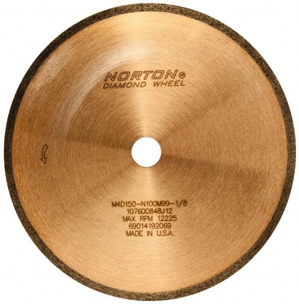 Norton - 5" Diam x 1/2" Hole, 150 Grit Surface Grinding Wheel - Diamond, Type 1A1R, Medium Grade - Apex Tool & Supply