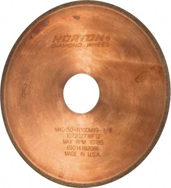 Norton - 6" Diam x 1-1/4" Hole, 150 Grit Surface Grinding Wheel - Diamond, Type 1A1R, Medium Grade - Apex Tool & Supply