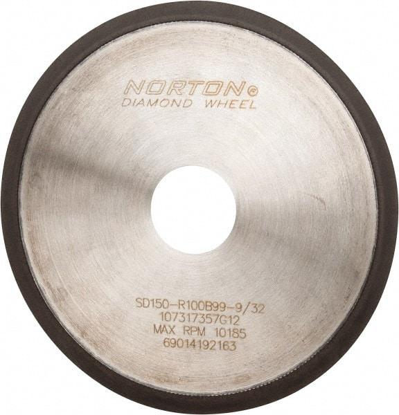Norton - 6" Diam x 1-1/4" Hole, 150 Grit Surface Grinding Wheel - Diamond, Type 1A1R, Medium Grade - Apex Tool & Supply