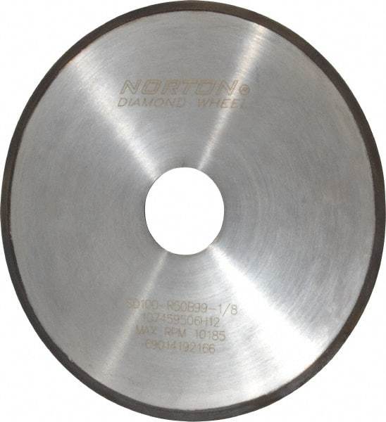 Norton - 6" Diam x 1-1/4" Hole, 100 Grit Surface Grinding Wheel - Diamond, Type 1A1R, Coarse Grade - Apex Tool & Supply