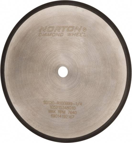 Norton - 8" Diam x 5/8" Hole, 120 Grit Surface Grinding Wheel - Diamond, Type 1A1R, Coarse Grade - Apex Tool & Supply