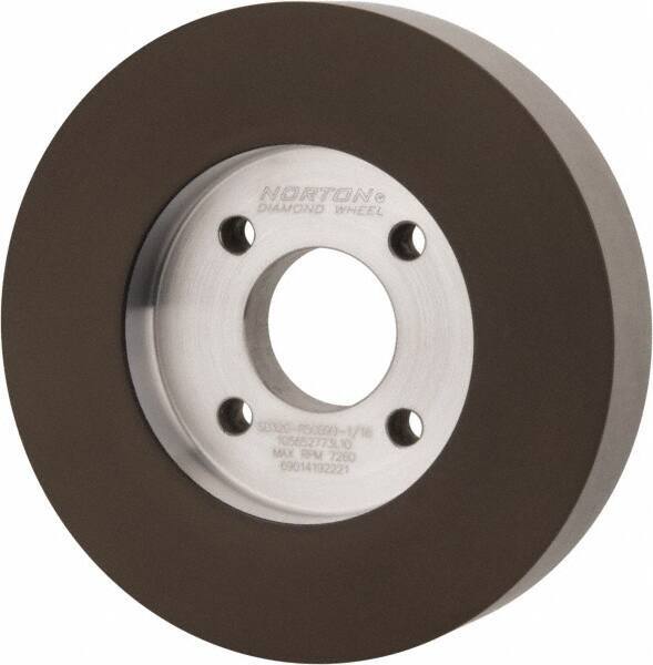 Norton - 5" Diam, 1-1/4" Hole Size, 1" Overall Thickness, 320 Grit, Type 6 Tool & Cutter Grinding Wheel - Extra Fine Grade, Diamond, Resinoid Bond - Apex Tool & Supply