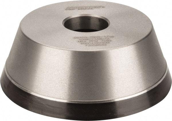 Norton - 5" Diam, 1-1/4" Hole Size, 1-3/4" Overall Thickness, 150 Grit, Type 11 Tool & Cutter Grinding Wheel - Very Fine Grade, CBN, Resinoid Bond - Apex Tool & Supply