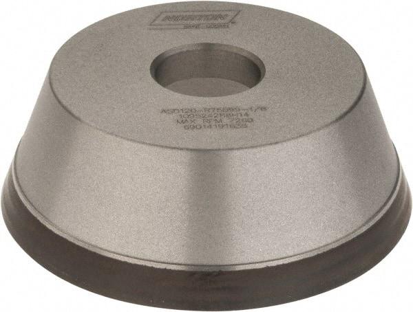 Norton - 5" Diam, 1-1/4" Hole Size, 1-3/4" Overall Thickness, 120 Grit, Type 11 Tool & Cutter Grinding Wheel - Fine Grade, Diamond, Resinoid Bond - Apex Tool & Supply
