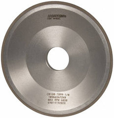 Norton - 6" Diam, 1-1/4" Hole Size, 3/4" Overall Thickness, 120 Grit, Type 12 Tool & Cutter Grinding Wheel - Fine Grade, CBN, Resinoid Bond - Apex Tool & Supply