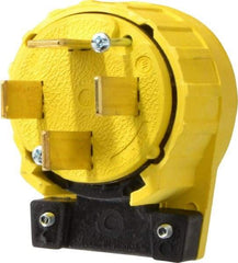 Pass & Seymour - 120/208 VAC, 60 Amp, 18-60P NEMA, Angled, Ungrounded, Specification Grade Plug - 4 Pole, 4 Wire, Yellow - Apex Tool & Supply